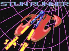 Title screen of S.T.U.N. Runner on the Commodore 64.