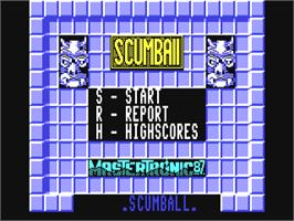 Title screen of Scumball on the Commodore 64.