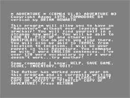 Title screen of Secret Mission on the Commodore 64.