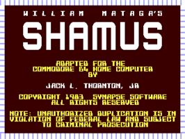 Title screen of Shamus: Case II on the Commodore 64.