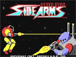 Title screen of Side Arms Hyper Dyne on the Commodore 64.