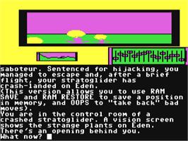 Title screen of Silicon Dreams on the Commodore 64.