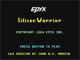 Title screen of Silicon Warrior on the Commodore 64.