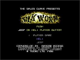Title screen of Silkworm on the Commodore 64.