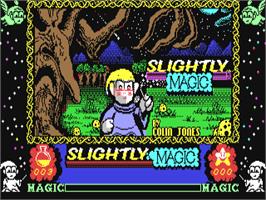Title screen of Slightly Magic on the Commodore 64.