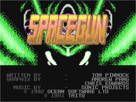 Title screen of Space Gun on the Commodore 64.