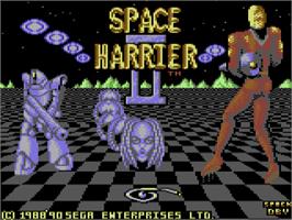 Title screen of Space Harrier II on the Commodore 64.