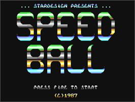 Title screen of Speedball on the Commodore 64.