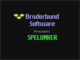 Title screen of Spelunker on the Commodore 64.