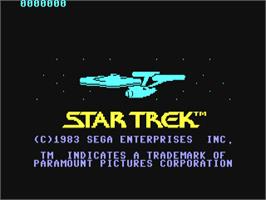 Title screen of Star Trek: The Rebel Universe on the Commodore 64.