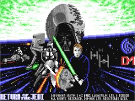 Title screen of Star Wars: Return of the Jedi on the Commodore 64.