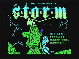 Title screen of Storm on the Commodore 64.