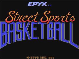 Title screen of Street Sports Basketball on the Commodore 64.