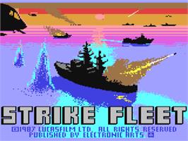 Title screen of Strike Fleet on the Commodore 64.