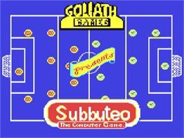 Title screen of Subbuteo on the Commodore 64.