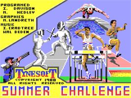 Title screen of Summer Challenge on the Commodore 64.