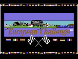 Title screen of Test Drive II Scenery Disk: European Challenge on the Commodore 64.
