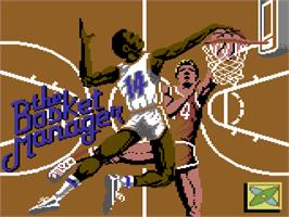 Title screen of The Basket Manager on the Commodore 64.