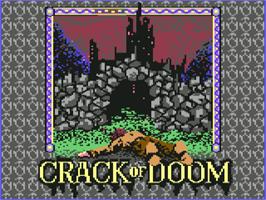 Title screen of The Crack of Doom on the Commodore 64.