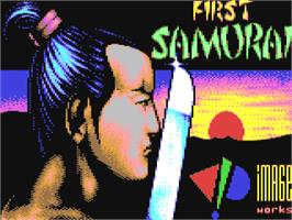 Title screen of The First Samurai on the Commodore 64.