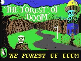 Title screen of The Forest of Doom on the Commodore 64.