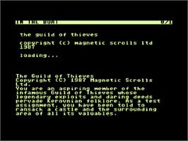 Title screen of The Guild of Thieves on the Commodore 64.