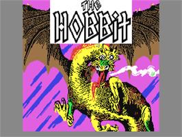 Title screen of The Hobbit on the Commodore 64.