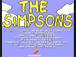 Title screen of The Simpsons Arcade Game on the Commodore 64.