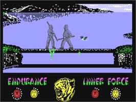 Title screen of The Way of the Tiger on the Commodore 64.