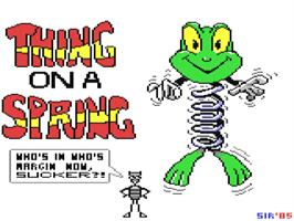 Title screen of Thing on a Spring on the Commodore 64.