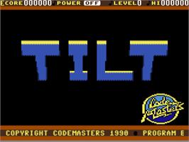Title screen of Tilt on the Commodore 64.