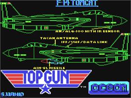 Title screen of Top Gun on the Commodore 64.