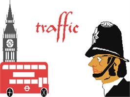 Title screen of Traffic on the Commodore 64.