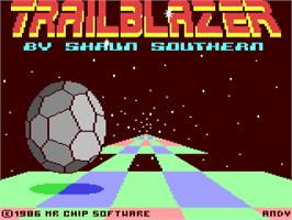 Title screen of Trailblazer on the Commodore 64.