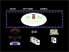 Title screen of Trump Castle: The Ultimate Casino Gambling Simulation on the Commodore 64.