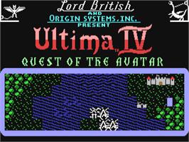 Title screen of Ultima IV: Quest of the Avatar on the Commodore 64.