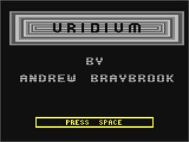 Title screen of Uridium on the Commodore 64.