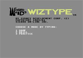 Title screen of Wizard of ID's WizType on the Commodore 64.