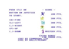 Title screen of Wizard of Wor on the Commodore 64.