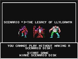 Title screen of Wizardry III: Legacy of Llylgamyn on the Commodore 64.