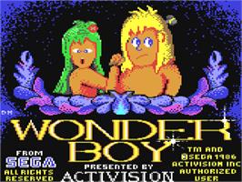 Title screen of Wonder Boy on the Commodore 64.