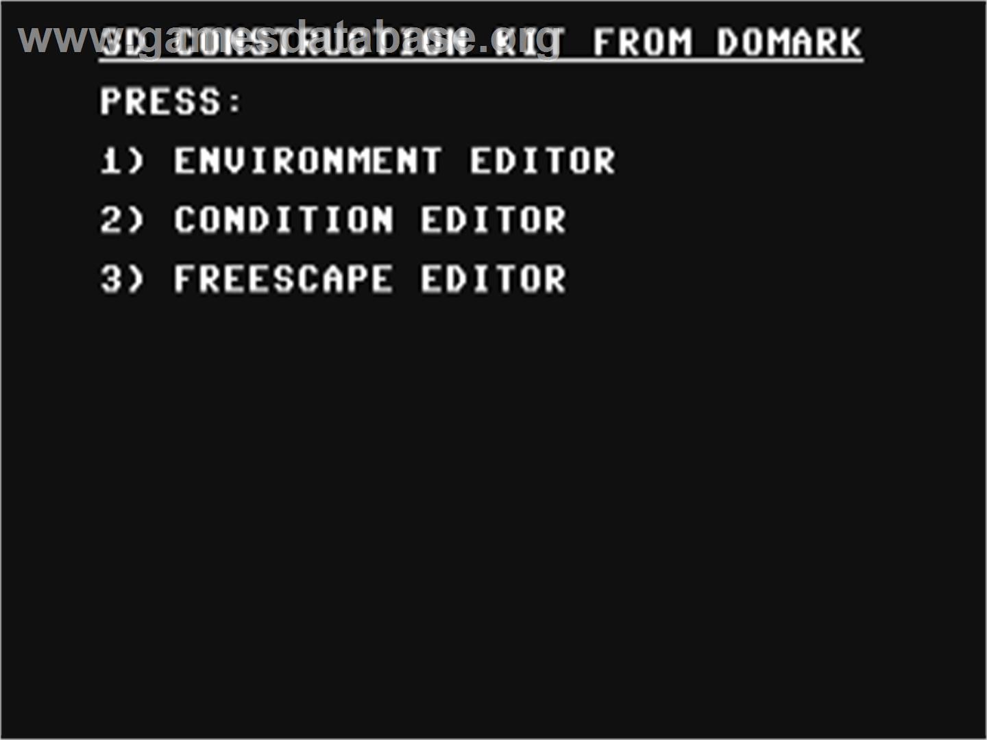 3D Construction Kit - Commodore 64 - Artwork - Title Screen