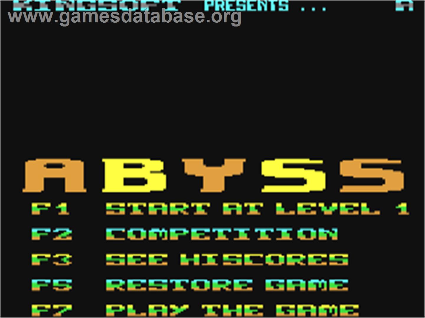 Abyss - Commodore 64 - Artwork - Title Screen