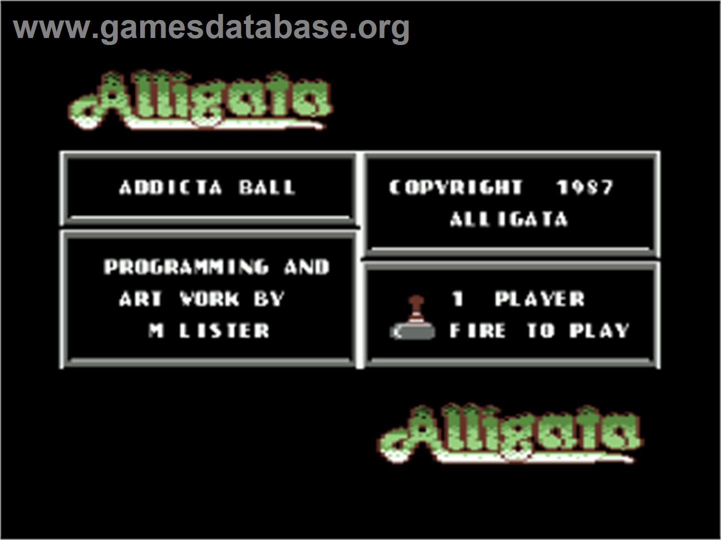 Addicta Ball - Commodore 64 - Artwork - Title Screen