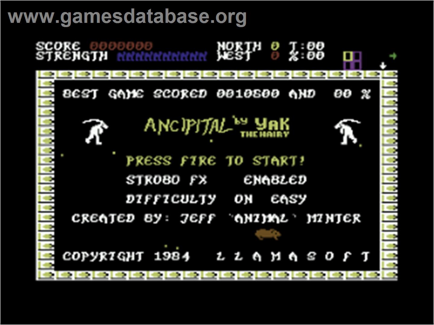 Ancipital - Commodore 64 - Artwork - Title Screen