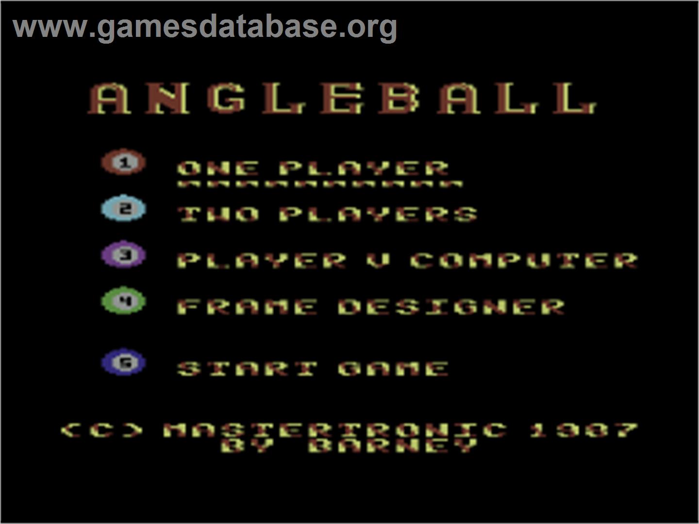 Angleball - Commodore 64 - Artwork - Title Screen