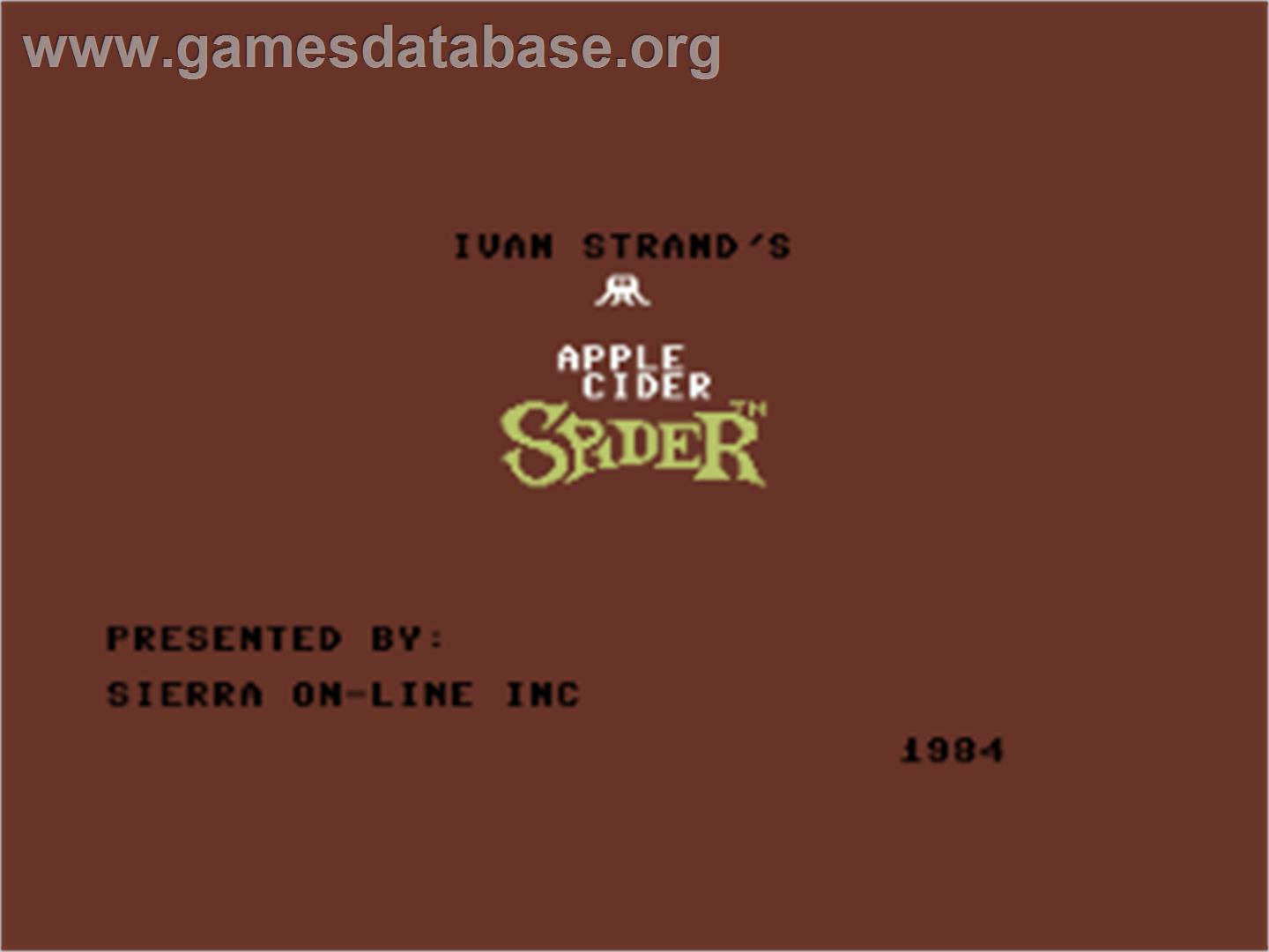 Apple Cider Spider - Commodore 64 - Artwork - Title Screen