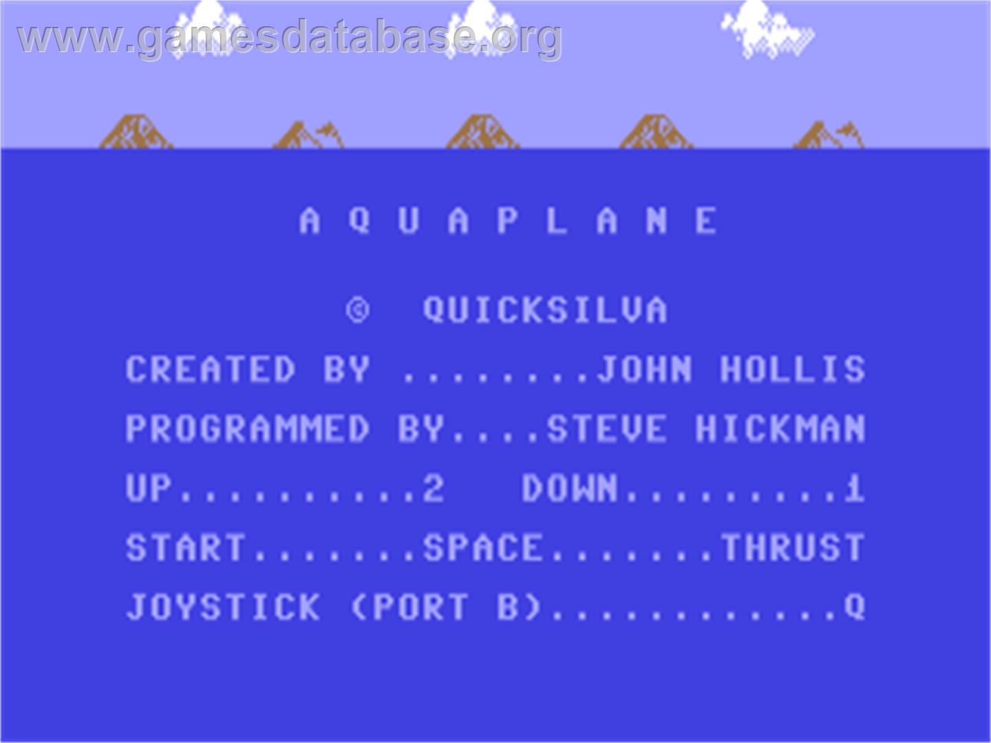 Aquaplane - Commodore 64 - Artwork - Title Screen