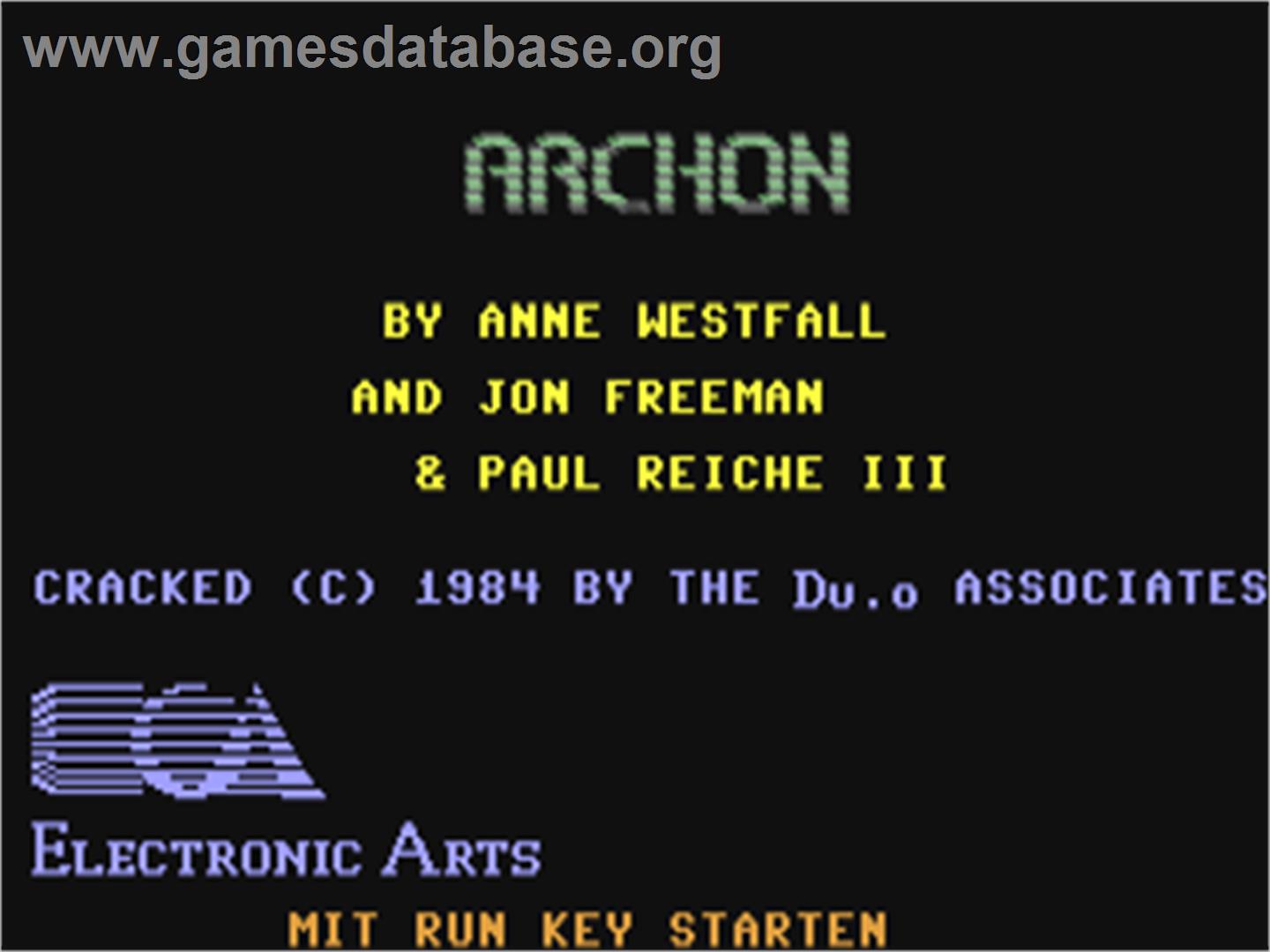 Archon: The Light and the Dark - Commodore 64 - Artwork - Title Screen