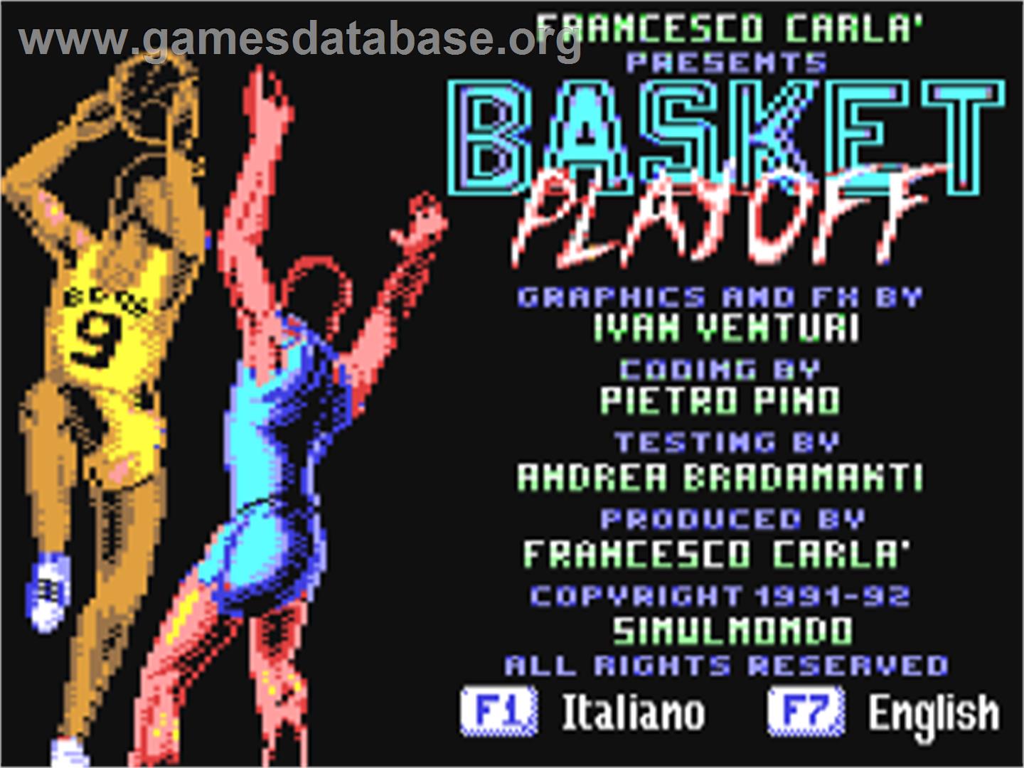 Basket Playoff - Commodore 64 - Artwork - Title Screen